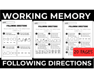 Working Memory, Paying Attention, Listening, and Following Instruction