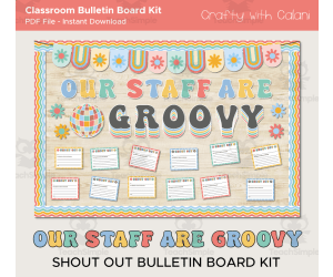 Workplace Staff Shout Out Bulletin Board, Groovy Staff Appreciation