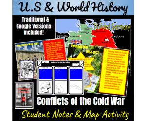 World History: Conflicts of the Cold War | Student Notes & Map Activity