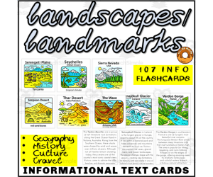 World Landscapes Landmarks Text Flashcards Catalog