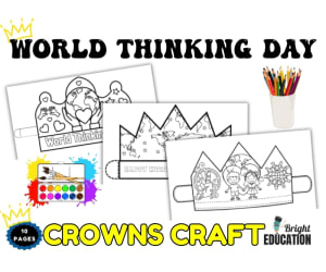 World Thinking Day Crowns Craft – Colouring Sheets