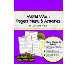 World War I Project Menu + Activities
