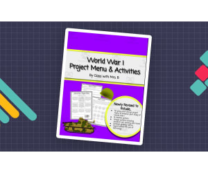 World War I Project Menu – 9 Choice Activities
