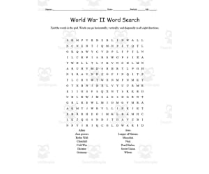 World War II Word Search and Definitions Packet