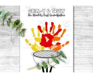 World's Best Grandfather – Handprint Craft Card