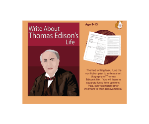Write About Thomas Edison's Life (9-13 years)