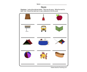 Write the Noun Worksheet