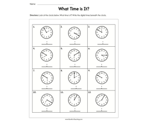 Write the Time Worksheet