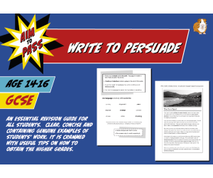 Write To Persuade For GCSE English (14-16 years)
