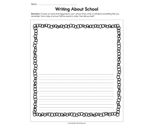 Writing about School Worksheet