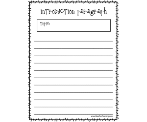 Writing an Introduction Paragraph Worksheet