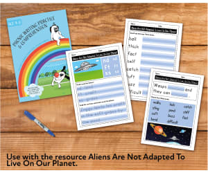 Writing And Comprehension Practice: Aliens Are Not Adapted To Earth (4-8 years)