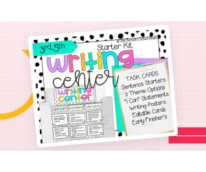 Writing Center | 3rd, 4th & 5th Grades KIT | Common Core Aligned | Neon or B+W