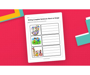 Writing Complete Sentences about an Image Worksheet