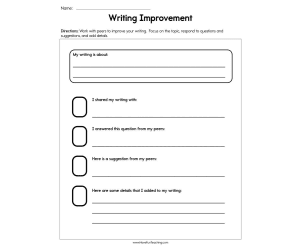 Writing Improvement Worksheet