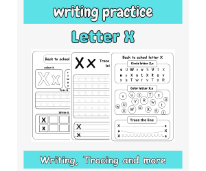 writing letter x for first grade - letter x tracing and writing