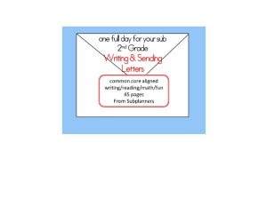 Writing Letters: Full Day Substitute Plans