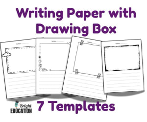 Writing Paper with Drawing Box Themed Writing Templates