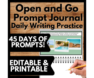 Writing Prompt Journal, 45-Days Warm-Up, Editable