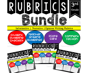 Writing Rubric BUNDLE for 3rd Grade with Checklist