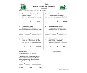Writing Subtraction Sentences Worksheets
