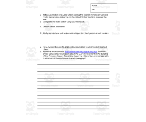 Writing: Yellow Journalism