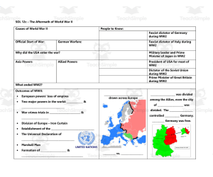 WWII Summary - Cold War Intro Sheet