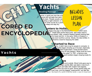 Yachts Reading Comprehension Passage - Cored Ed Encyclopedia