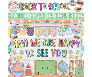 Yay! We Are Happy To See You August Bulletin Board And Door Decor Kit
