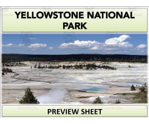 Yellowstone National Park Geography Unit