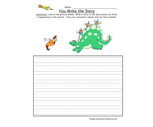 You Write the Story Dinosaur Picture Worksheet