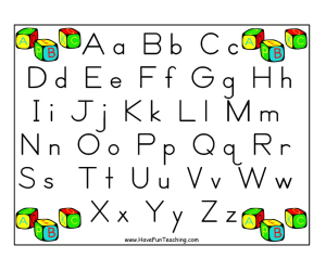 Zaner Bloser Alphabet Letter Poster