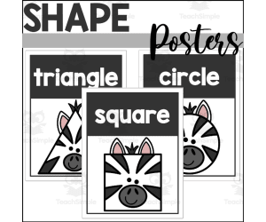 Zebra 2D Shape Posters