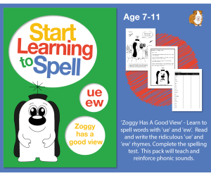 'Zoggy Has A Good View' Learn To Spell Words With 'ue' and 'ew’ (7-11 years)