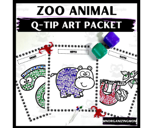 Zoo Animal Q-Tip Art Packet