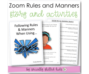 ZOOM Rules And Manners, Social Skills Story and Activities
