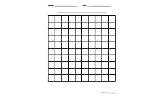 10 by 10 Blank Graph Paper