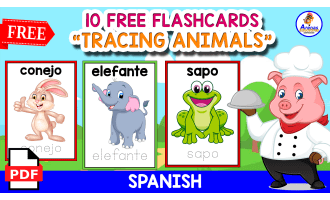 10 FREE CARDS FOR TRACING | NAMES OF ANIMALS