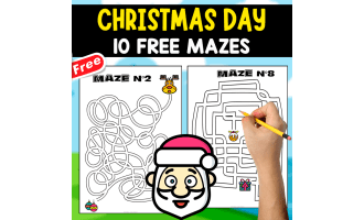 10 FREE MAZES OF CHRISTMAS DAY