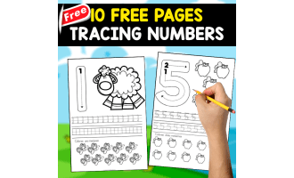10 FREE PAGES | TRACING NUMBERS 1 - 10 | MINIBOOK