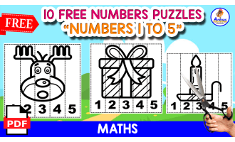 10 FREE PUZZLES OF CHRISTMAS | NUMBERS 1 TO 5