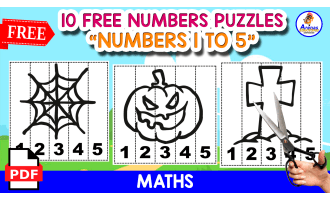 10 FREE PUZZLES OF HALLOWEEN | NUMBERS 1 TO 5