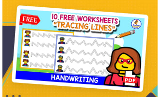 10 FREE WORKSHEETS FOR TRACING | LEGO Themed For Kids