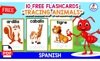 10 FUNNY FLASHCARDS OF ANIMALS | FOR TRACING NAMES