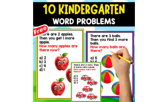 10 KINDERGARTEN WORD PROBLEMS | ADDITION