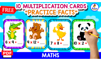 10 MULTIPLICATION CARDS OF EXERCISES | TABLES 1 TO 12 | FREE
