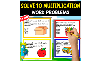 10 MULTIPLICATION WORD PROBLEMS WITH MULTIPLE CHOICE | MATH RESOURCE