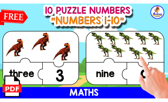 10 NUMBERS PUZZLES 1-10 | DINO THEMED