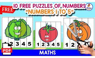 10 NUMBERS PUZZLES 1 TO 5 | VEGETABLES