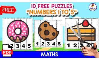 10 NUMBERS PUZZLES | BAKERY THEMED